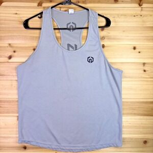 Neleus Tank Top Mens Medium Gray Mesh Workout Sleeveless Muscle Shirt